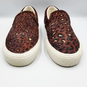 Madewell Sidewalk Brown Leopard Print Calf Hair Sneakers Women's 9.5 Men's 8